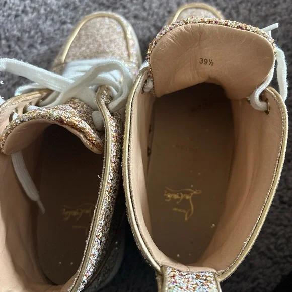 Christian Louboutin Louis Flat glitter high-top sneakers - Picture 4 of 4